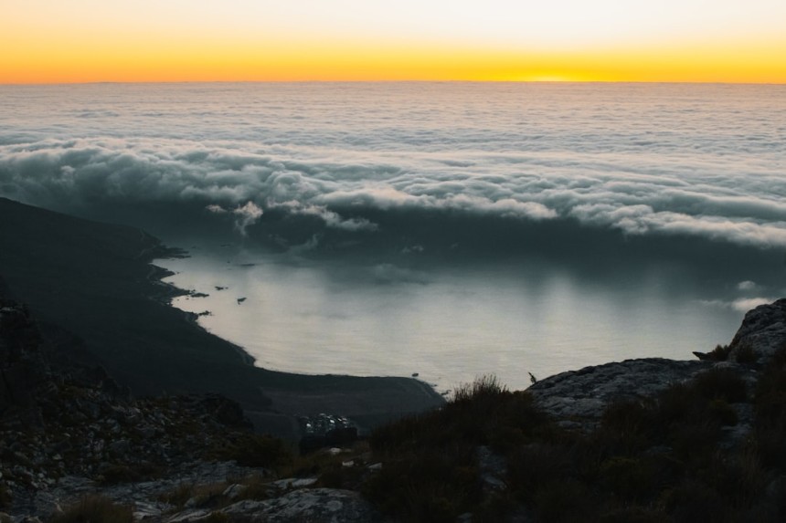 Vue de la Montagne de la Table au coucher de soleil
