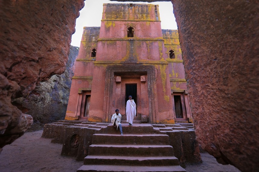 Vue panoramique des églises de Lalibela en Éthiopie